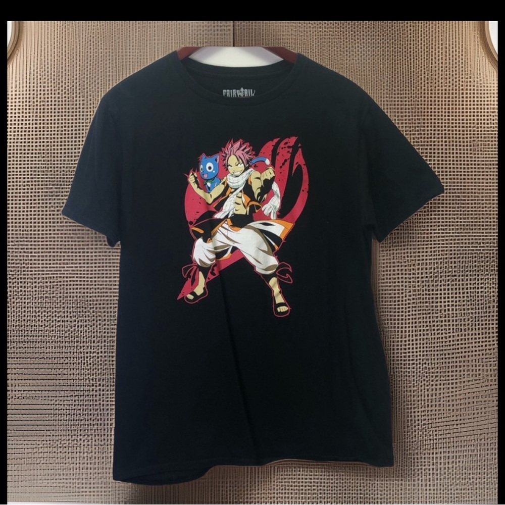 Fairy Tail Natsu Dragneel Happy T-shirt Anime Manga Size Adult Small